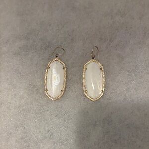 Kendra Scott Gold and Cream Oval Earrings